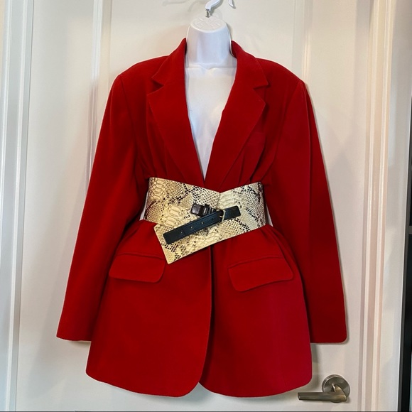 VINTAGE Red Wool Blazer Sports Coat By Sag Harbor - Picture 2 of 13